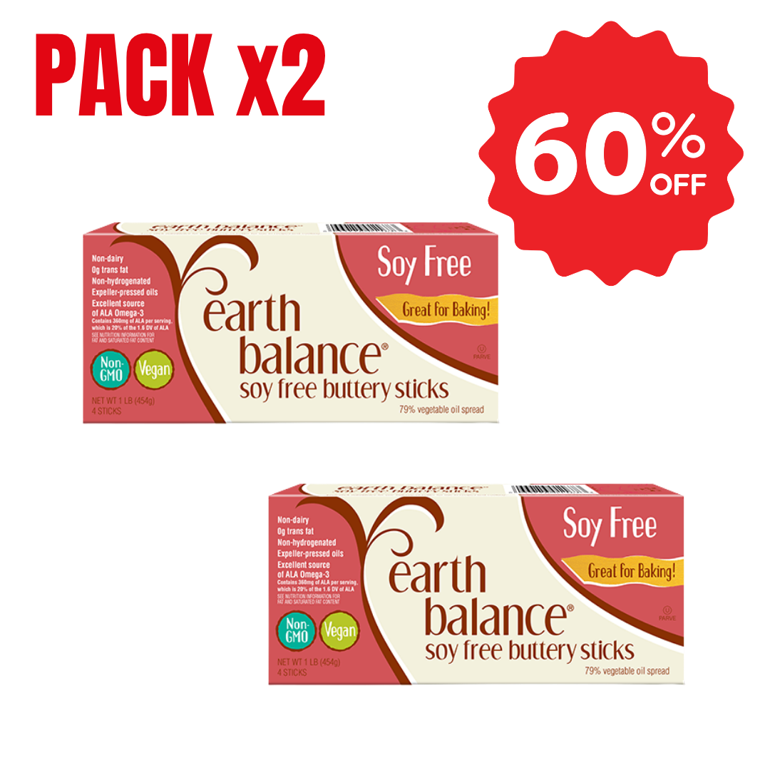 PACK X2 Mantequilla Earth Balance sin Soya en Barra