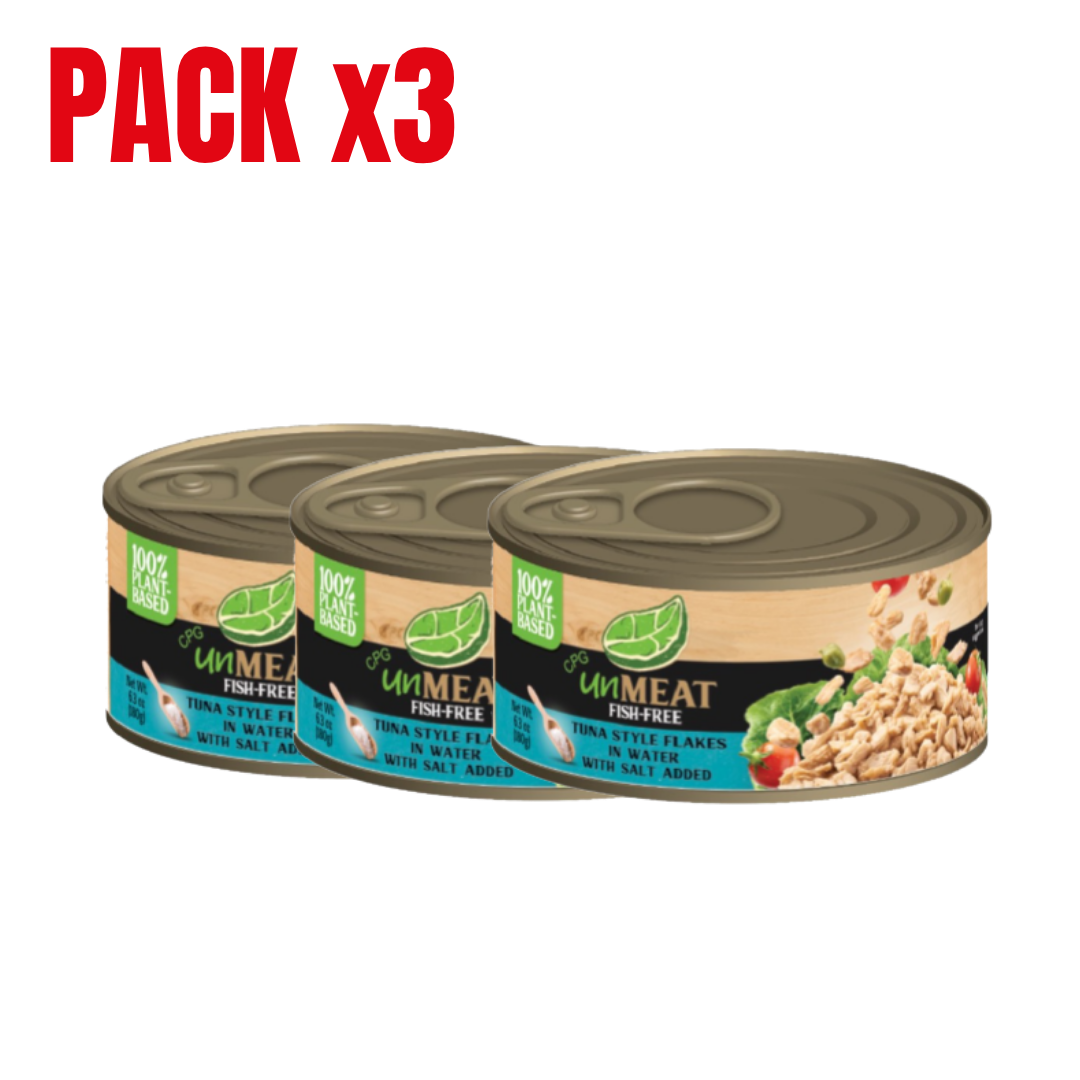 PACK X3 Unmeat Fish-free Atun Style Flakes in water whit salt