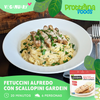 Vegan Fetuccini Alfredo con Scallopini de Gardein