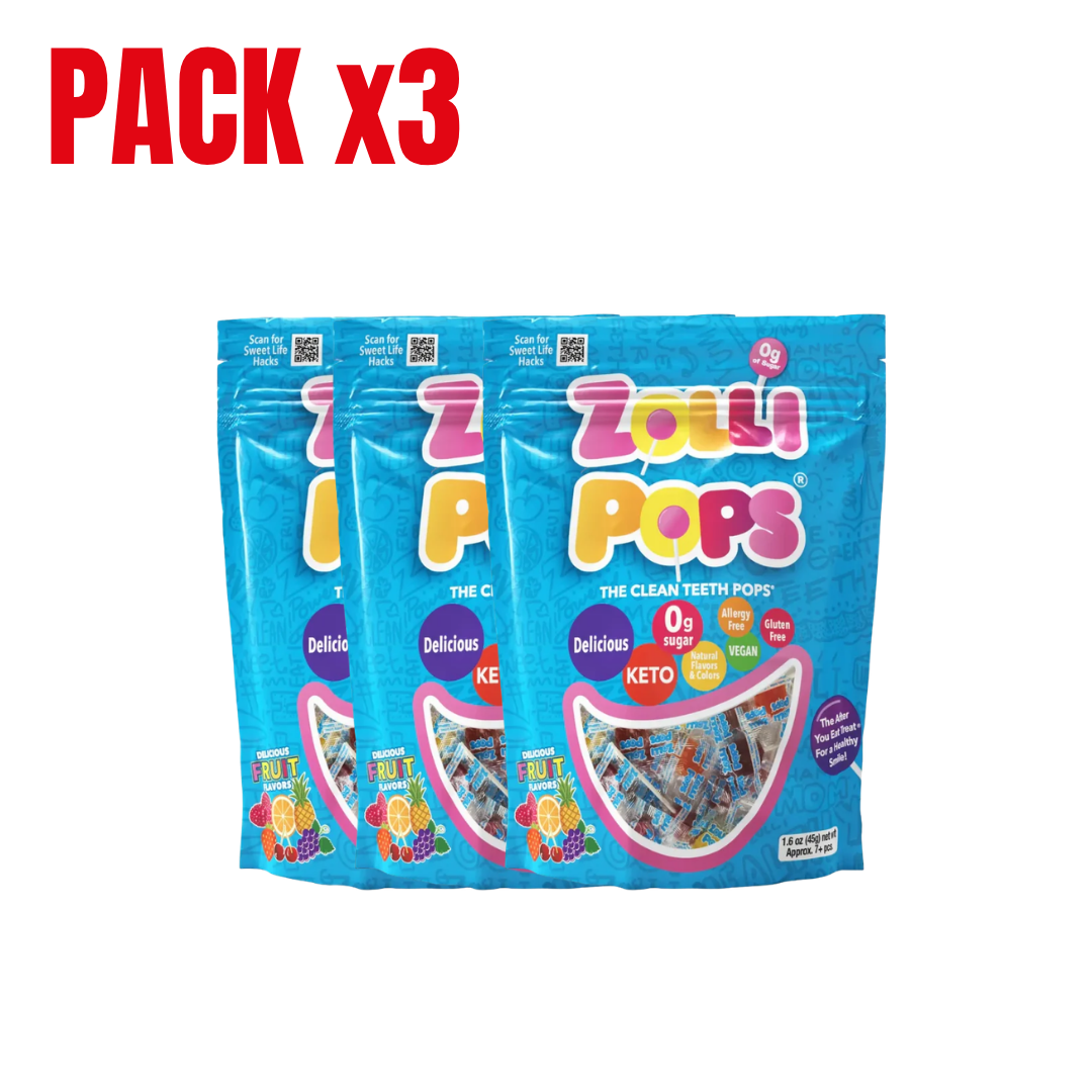 PACK x3 Lollipops surtido de frutas 45g