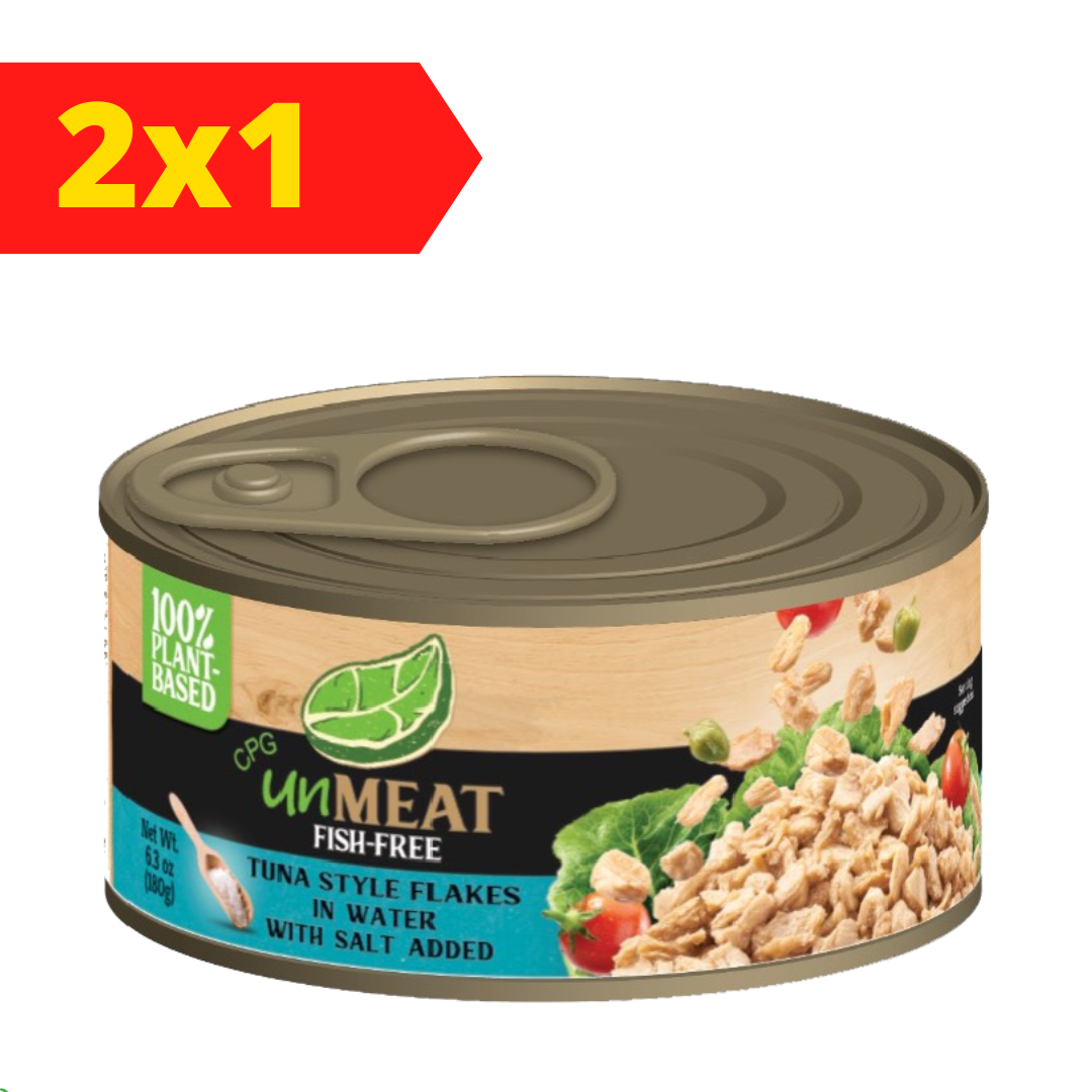2x1 Unmeat Fish-free Tuna Style Flakes in water whit salt