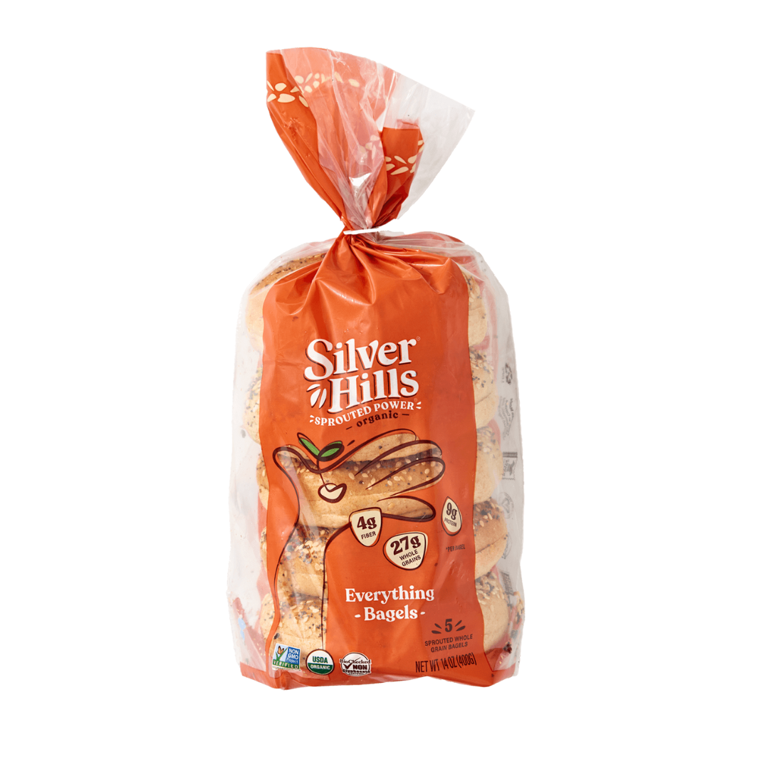 Silver Hills Bakery Pan tipo Bagels con semillas de sesamo y maravilla 396g