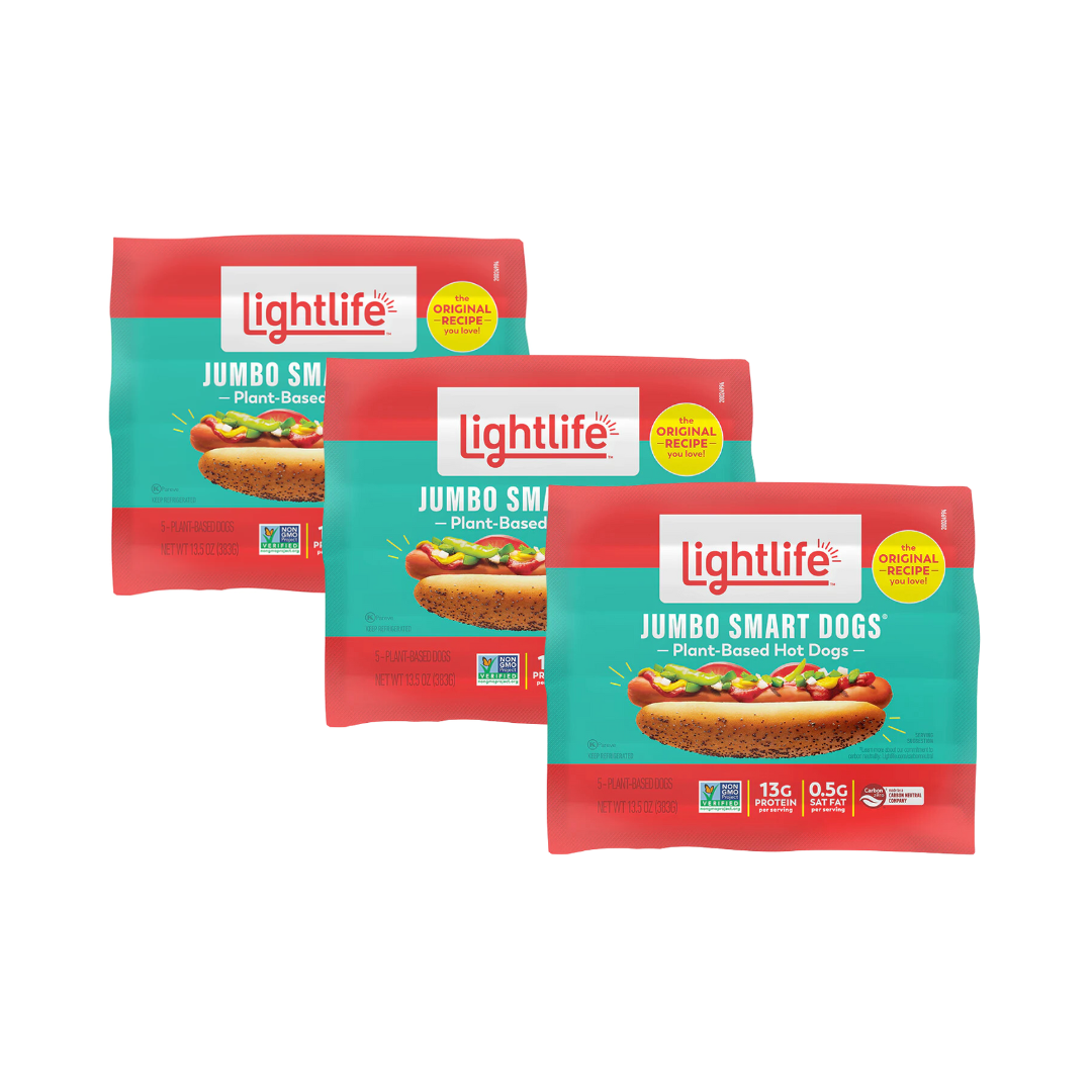 Pack 3 x Lightlife Jumbo Smart Dogs (5 Unidades)